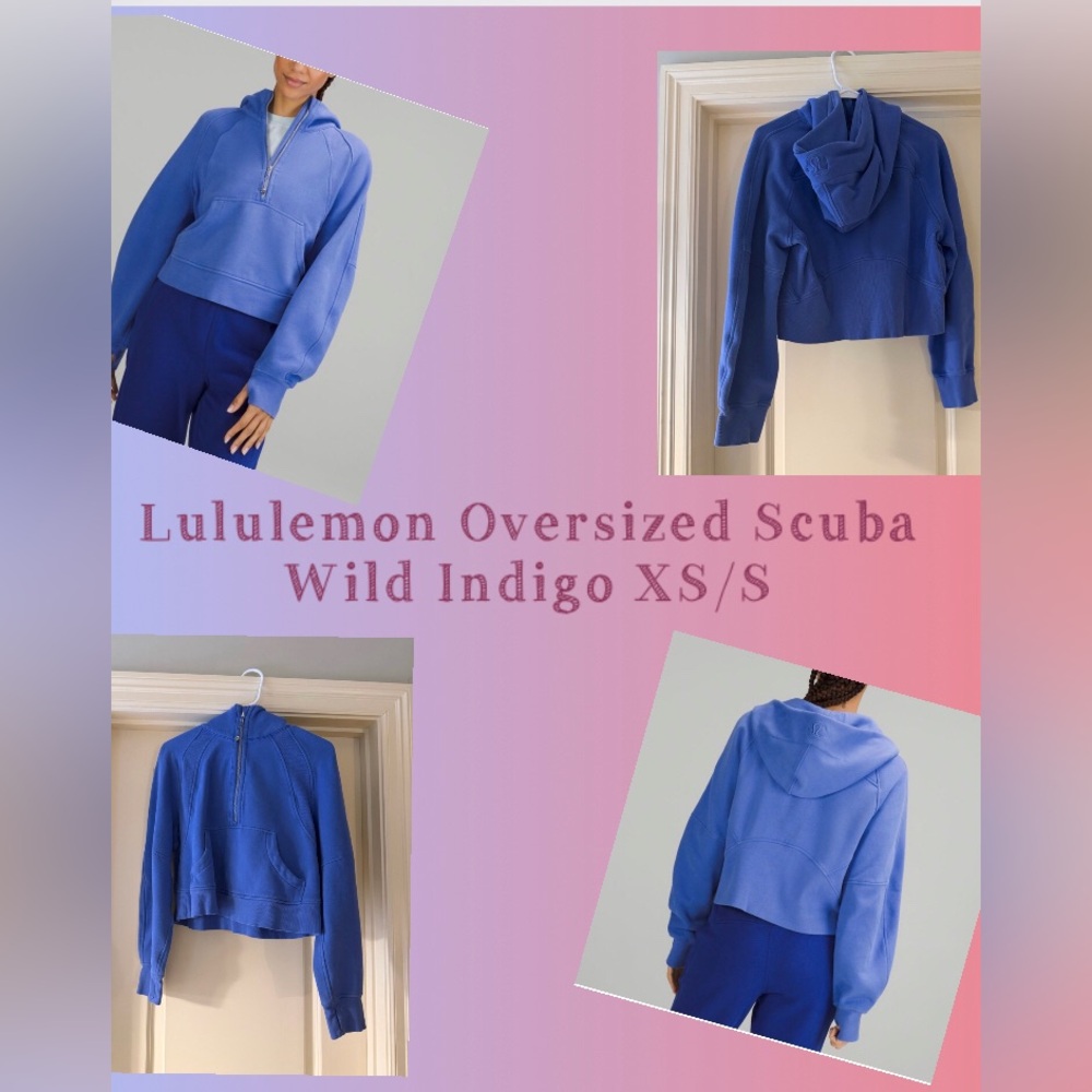 Lululemon Scuba Oversized Half Zip Hoodie Size XS/S Rare Wild Indigo 0 2 4 6